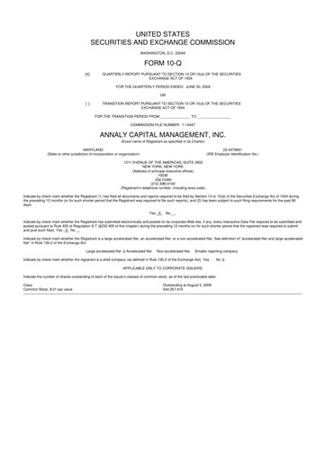 Vorschaubild Annaly Capital Management
 10-Q Quartalsbericht  