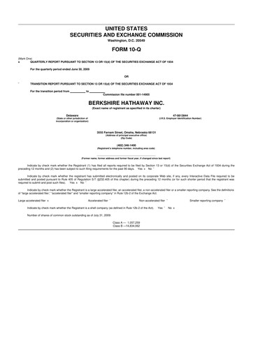 Vorschaubild Berkshire Hathaway  10-Q Quartalsbericht  