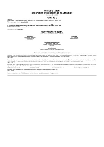 Thumbnail Getty Realty 10-Q Quarterly Report FY 