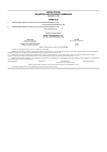 Thumbnail Anika Therapeutics 10-Q Quarterly Report FY 