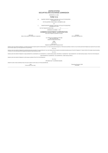 Thumbnail Chimera Investment Corporation 10-Q Quarterly Report FY 