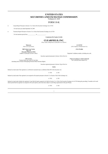 Thumbnail Clearfield 10-K Annual Report 