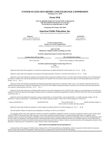 Thumbnail American Public Education 10-K Annual Report 