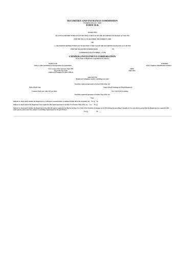 Thumbnail Chimera Investment Corporation 10-K Annual Report 
