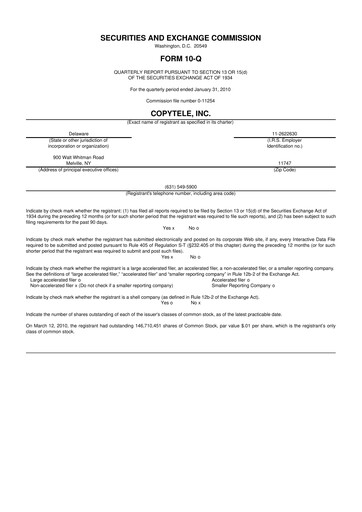 Miniature Anixa Biosciences 10-Q Rapport trimestriel  