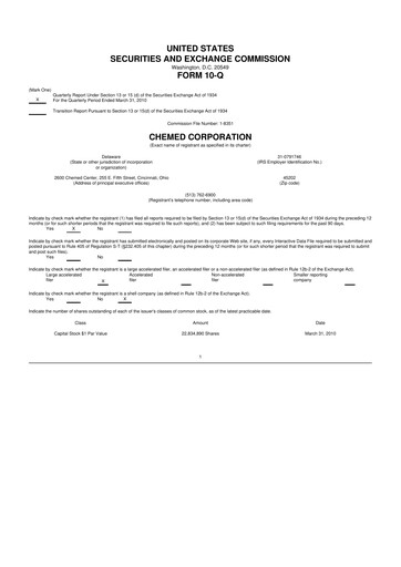 Thumbnail Chemed 10-Q Quarterly Report FY 