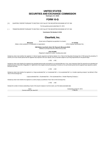 Thumbnail Clearfield 10-Q Quarterly Report FY 