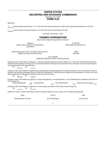 Thumbnail Chemed 10-Q Quarterly Report FY2010 