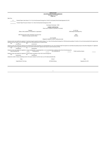 Thumbnail Chemed 10-Q Quarterly Report FY2010 