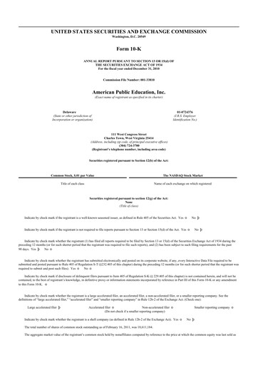 Thumbnail American Public Education 10-K Annual Report 2010