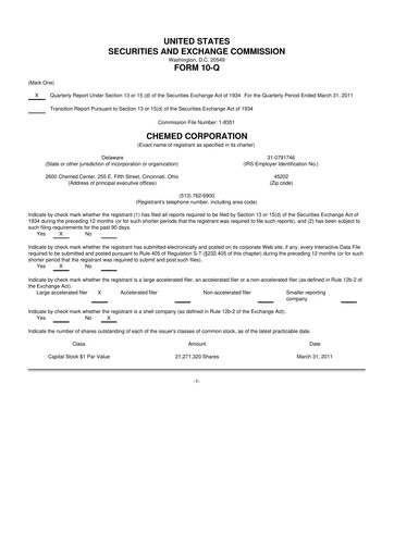 Thumbnail Chemed 10-Q Quarterly Report FY2011 