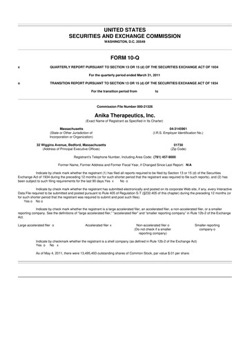 Thumbnail Anika Therapeutics 10-Q Quarterly Report FY 
