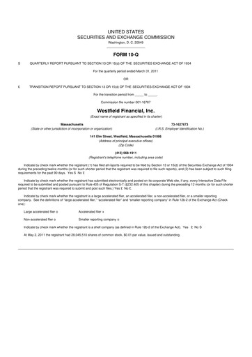 Thumbnail Western New England Bancorp 10-Q Quarterly Report FY 