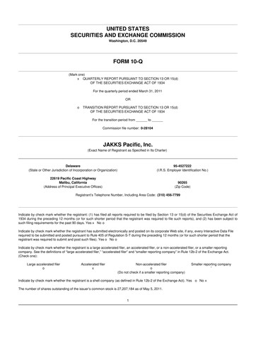 Thumbnail Jakks Pacific
 10-Q Quarterly Report FY 