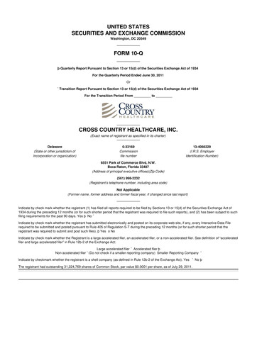 Thumbnail Cross Country Healthcare 10-Q Quarterly Report FY 