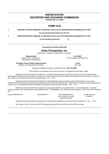 Thumbnail Anika Therapeutics 10-Q Quarterly Report FY 