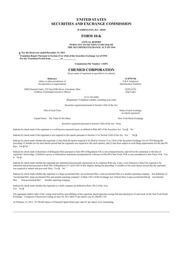 Thumbnail Chemed 10-K Annual Report 2011