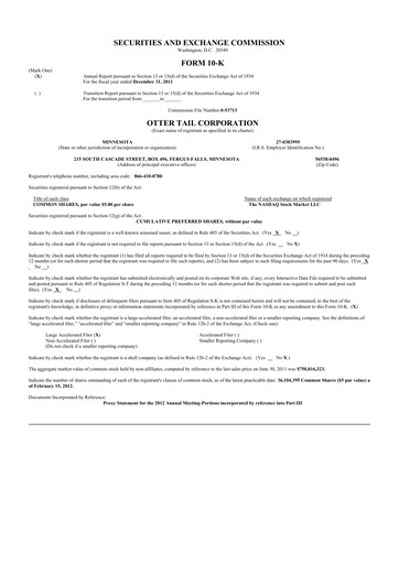 Thumbnail Otter Tail 10-K Annual Report 2011