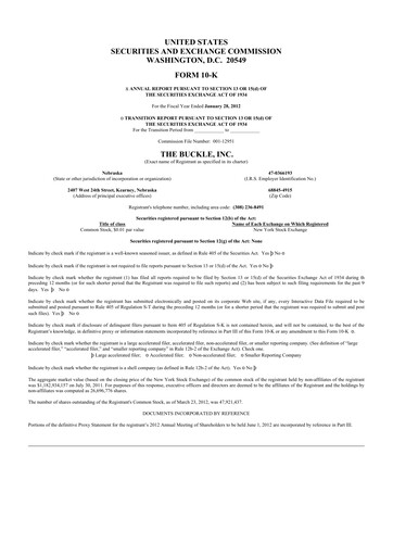 Thumbnail Buckle
 10-K Annual Report 2011