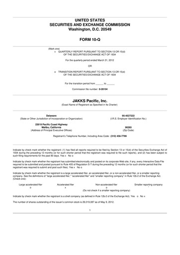 Thumbnail Jakks Pacific
 10-Q Quarterly Report FY 