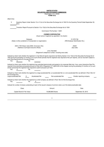 Thumbnail Chemed 10-Q Quarterly Report FY2012 