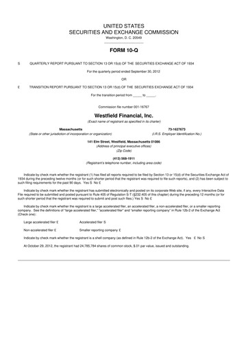 Thumbnail Western New England Bancorp 10-Q Quarterly Report FY2012 