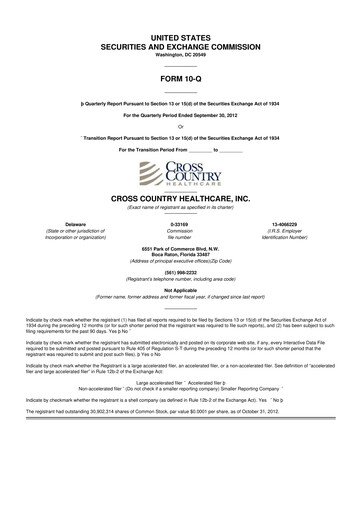 Thumbnail Cross Country Healthcare 10-Q Quarterly Report FY 