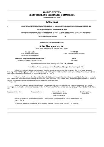 Thumbnail Anika Therapeutics 10-Q Quarterly Report FY2013 