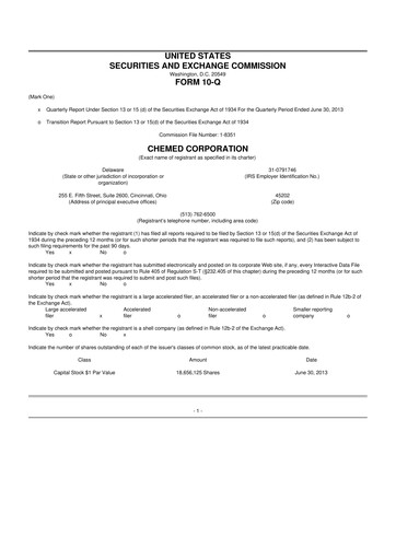 Thumbnail Chemed 10-Q Quarterly Report FY2013 