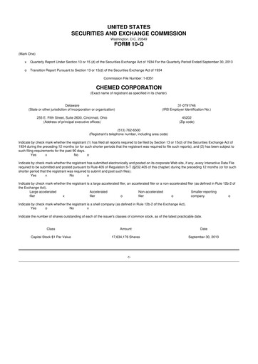 Thumbnail Chemed 10-Q Quarterly Report FY2013 