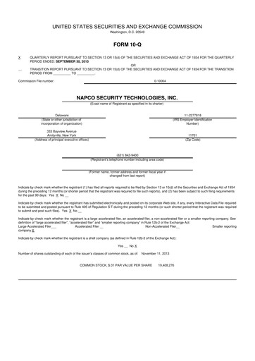 Thumbnail NAPCO Security Technologies 10-Q Quarterly Report FY2014 