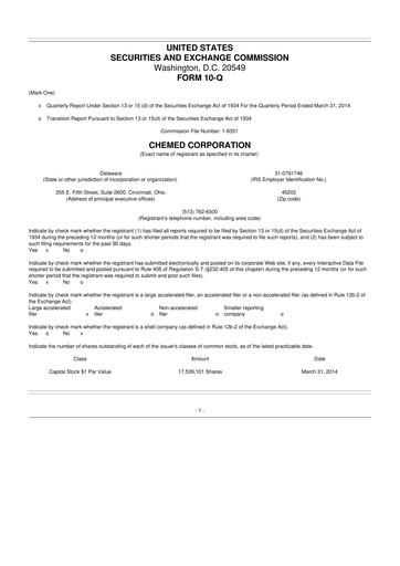 Thumbnail Chemed 10-Q Quarterly Report FY2014 