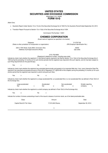 Thumbnail Chemed 10-Q Quarterly Report FY2014 