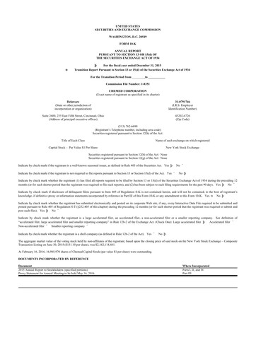 Thumbnail Chemed 10-K Annual Report 2015