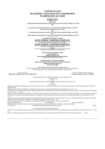 Thumbnail ICON plc 20-F Annual Report 2015