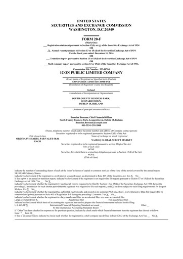 Thumbnail ICON plc 20-F Annual Report 2016