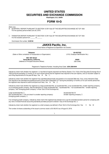 Thumbnail Jakks Pacific
 10-Q Quarterly Report FY 