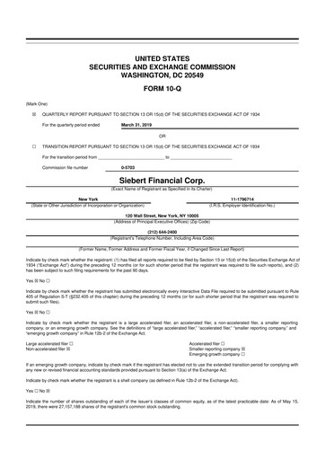 Thumbnail Siebert Financial 10-Q Quarterly Report FY2019 