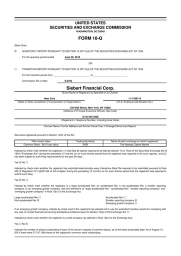 Thumbnail Siebert Financial 10-Q Quarterly Report FY2019 