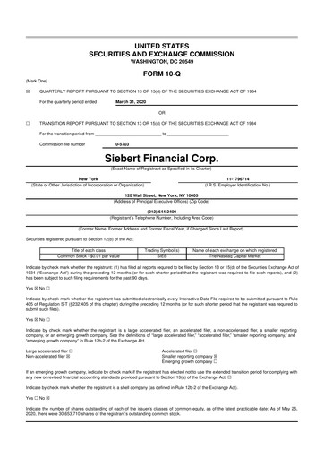 Thumbnail Siebert Financial 10-Q Quarterly Report FY2020 