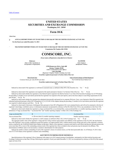 Thumbnail Comscore
 10-K Annual Report 2012