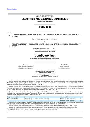 Thumbnail Comscore
 10-Q Quarterly Report FY2017 