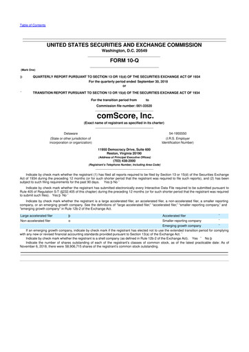Thumbnail Comscore
 10-Q Quarterly Report FY2018 