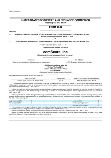 Thumbnail Comscore
 10-Q Quarterly Report FY2020 