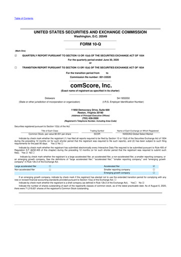 Thumbnail Comscore
 10-Q Quarterly Report FY2020 