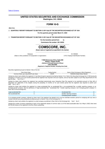 Thumbnail Comscore
 10-Q Quarterly Report FY2022 