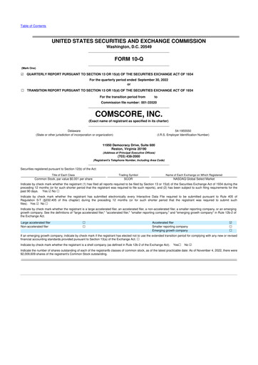 Thumbnail Comscore
 10-Q Quarterly Report FY2022 