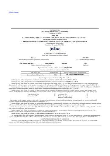 Thumbnail Jetblue Airways
 10-K Annual Report 2023