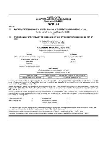 Thumbnail Halozyme Therapeutics 10-Q Quarterly Report FY2019 