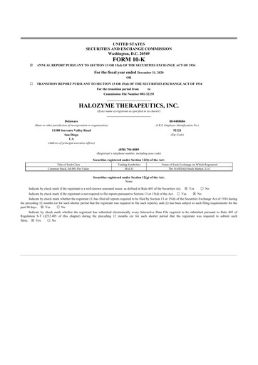 Thumbnail Halozyme Therapeutics 10-K Annual Report 2020